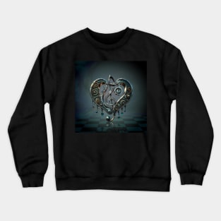 Elegant heart with clef in steampunk style. Crewneck Sweatshirt